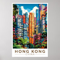 Hong Kong China Apartments Travel Art Vintage