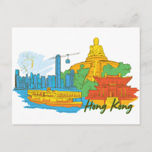 Hong Kong, China Famous City Postcard