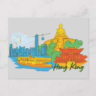 Hong Kong, China Famous City Postcard