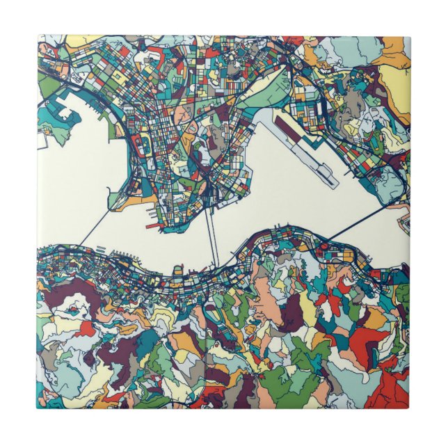 Hong Kong, China Map Ceramic Tile (Front)