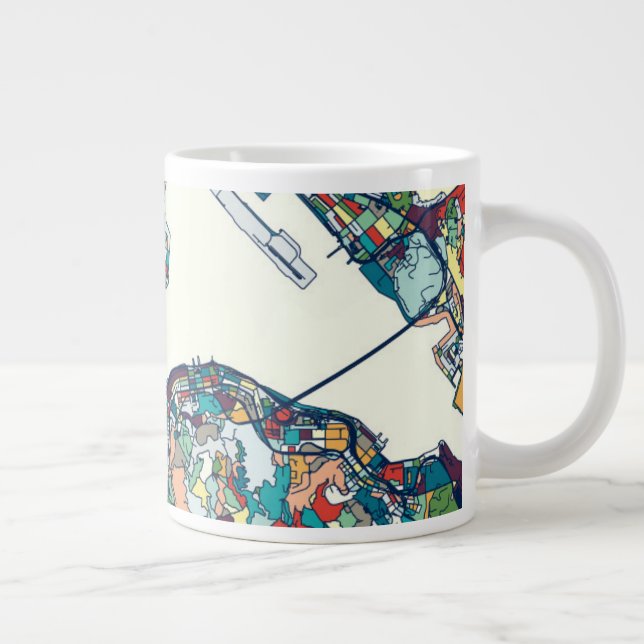 Hong Kong, China Map Large Coffee Mug (Right)
