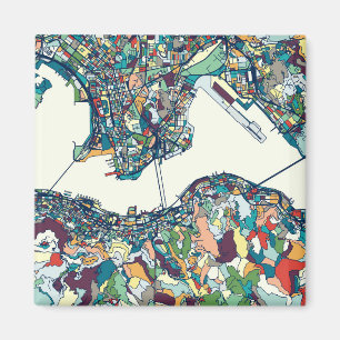 Hong Kong, China Map Magnet