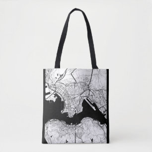 Hong Kong China Map Tote Bag