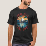 Hong Kong China Retro Distressed Circle T-Shirt<br><div class="desc">Hong Kong retro vector travel design. A Blend of East and West: Hong Kong boasts a captivating blend of Chinese and Western influences.</div>