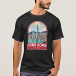 Hong Kong China Travel Art Vintage T-Shirt<br><div class="desc">Hong Kong retro vector travel design. A Blend of East and West: Hong Kong boasts a captivating blend of Chinese and Western influences.</div>