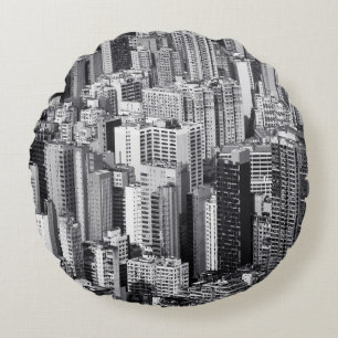Hong Kong Cityscape: Urban Scene 2015 Round Cushion