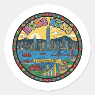 HONG KONG CLASSIC ROUND STICKER