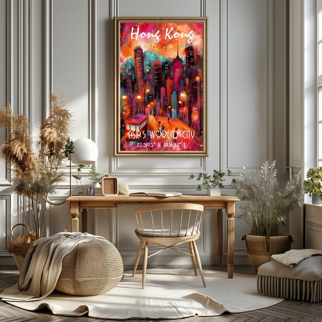 Hong Kong Contemporary Art in Vibrant Colors Poster (Creator Uploaded)