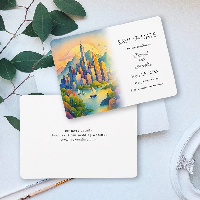 Hong Kong Destination Wedding Save The Date (Hong Kong Destination  Save The Date)