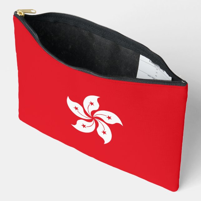 Hong Kong flag Accessory Pouch (Open)