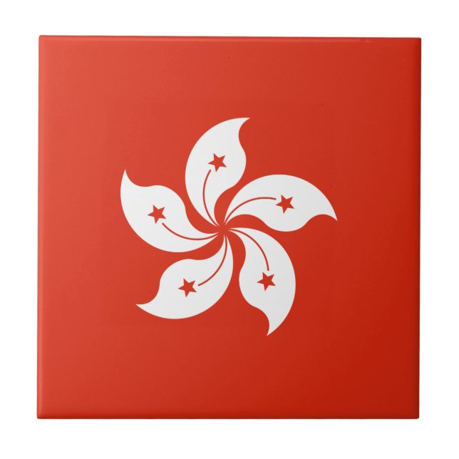 Hong Kong Flag Ceramic Tile (Front)