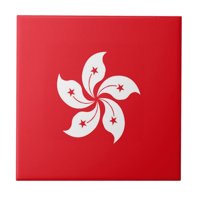 Hong Kong flag Ceramic Tile (Front)