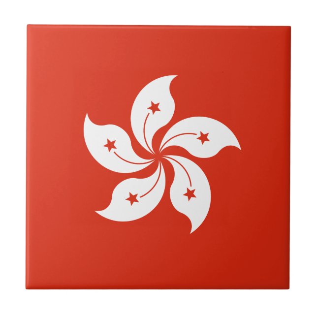 Hong Kong Flag Ceramic Tile (Front)