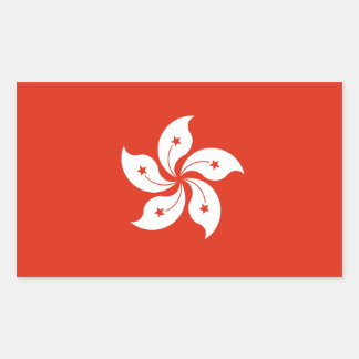 Hong Kong Flag. China/Chinese Rectangular Sticker
