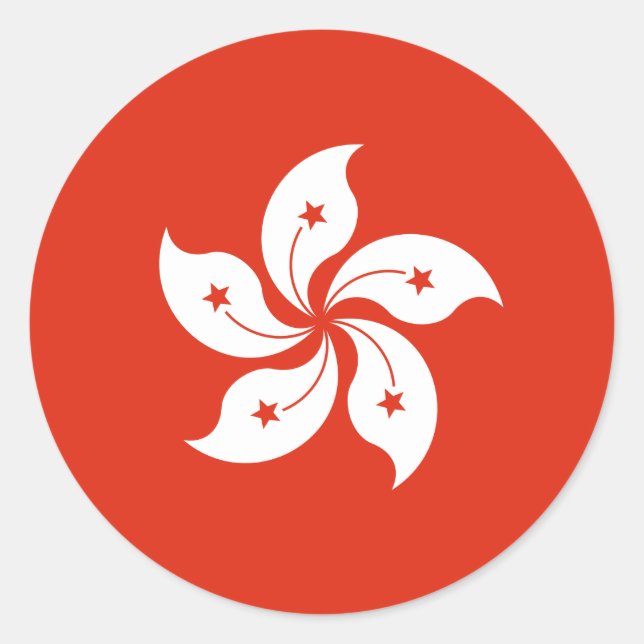 Hong Kong Flag Classic Round Sticker (Front)
