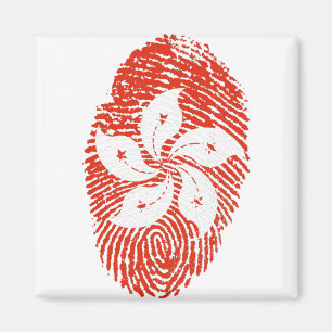 Hong Kong Flag Fingerprint Country Pride Magnet