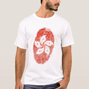Hong Kong Flag Fingerprint Country Pride T-Shirt