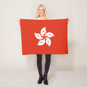 Hong Kong Flag Fleece Blanket
