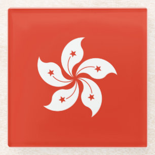 Hong Kong Flag Glass Coaster