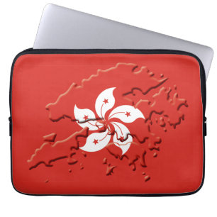 HONG KONG Flag Map Patriotic Computer Laptop Sleeve