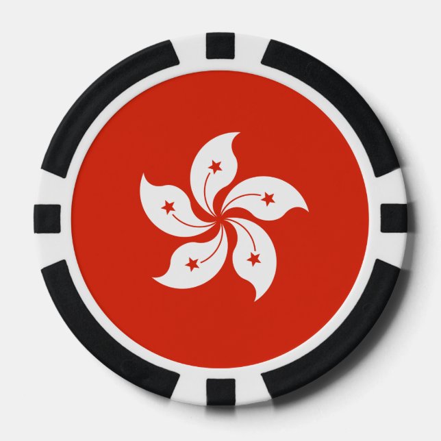 Hong Kong Flag Poker Chips (Front)