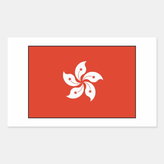 Hong Kong Flag Rectangular Sticker (Front)