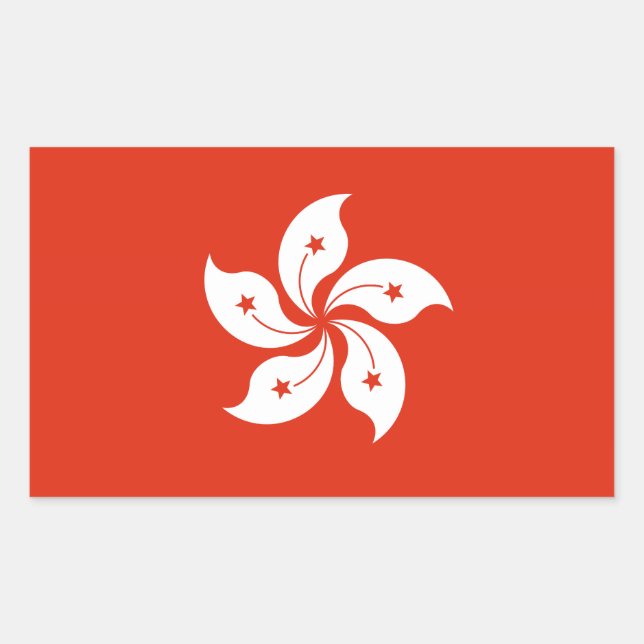 Hong Kong Flag Rectangular Sticker (Front)