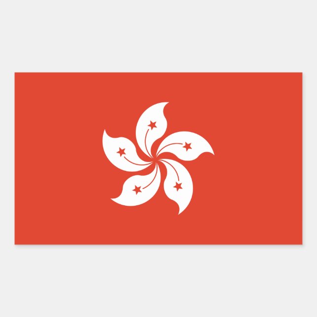 Hong Kong Flag Rectangular Sticker (Front)