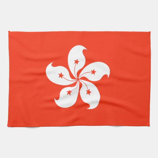 Hong Kong Flag Tea Towel (Horizontal)