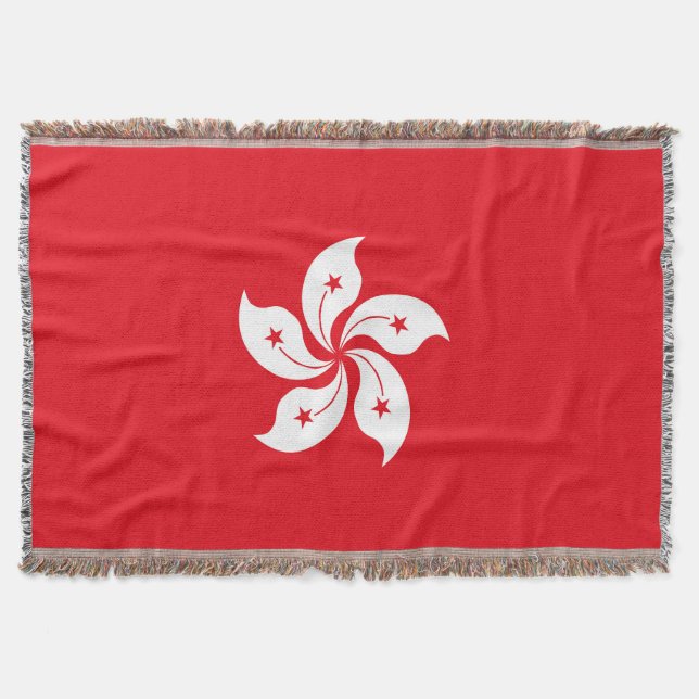 Hong Kong flag Throw Blanket (Front)