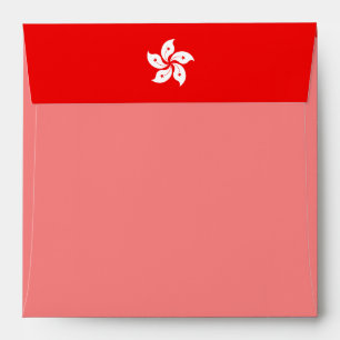 Hong Kong Flag White Orchid on Red Envelopes