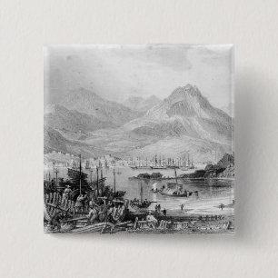 Hong-Kong from Kow-loon 15 Cm Square Badge