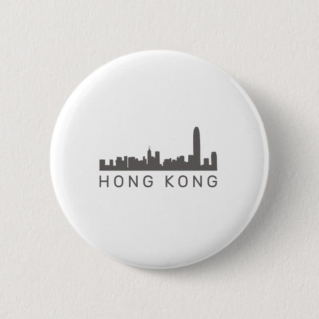 Hong Kong Gift HK Skyline Gift 6 Cm Round Badge (Front)