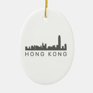 Hong Kong Gift HK Skyline Gift Ceramic Ornament