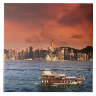 Hong Kong Harbour at Sunset Tile