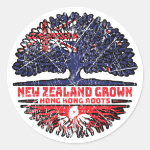 Hong Kong Hongkong New Zealander New Zealand Tree Classic Round Sticker