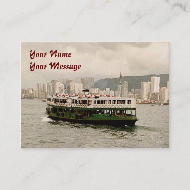 Hong Kong Island Ferry 2011 Calendar Business Card (Front)