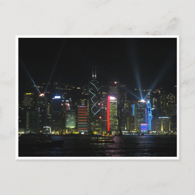 hong kong island light show postcard (Front)