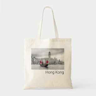 Hong Kong Island Skyline Vintage Panorama Souvenir Tote Bag