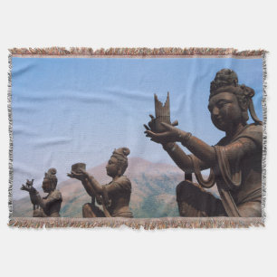 Hong Kong, Lantau Island, Po Lin Monastery Throw Blanket