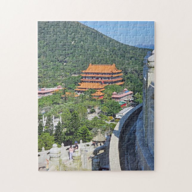 Hong Kong Lantau monastery view puzzle (Vertical)