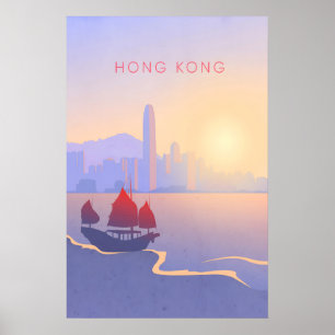 Hong Kong Minimal Travel Poster