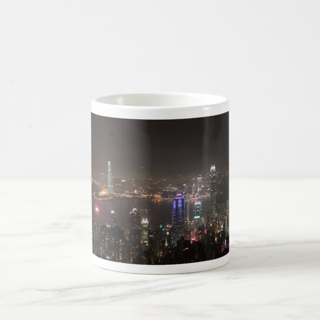 Hong Kong Night Skyline Coffee Mug (Center)