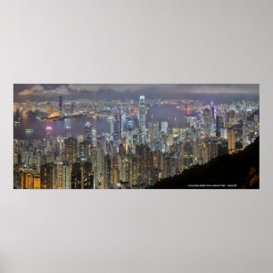 Hong Kong Night Skyline from Victoria Peak Poster