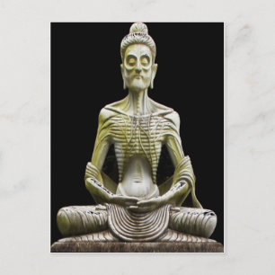 Hong Kong Old Starving Buddha Statue Postcard