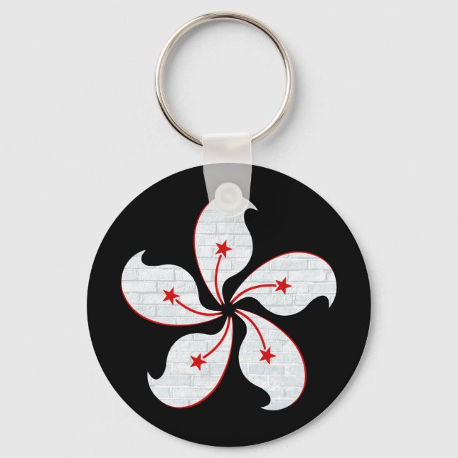 Hong Kong Orchid Key Ring (Front)