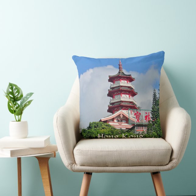 Hong Kong Pearl of the Orient Throw Pillow (Chair)