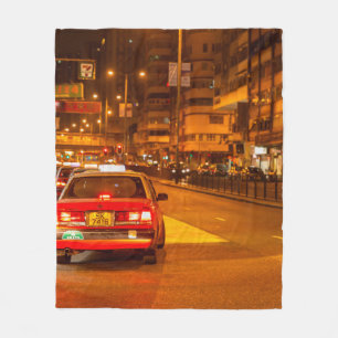 Hong Kong quiet nigh street travel scene at Mong k Fleece Blanket