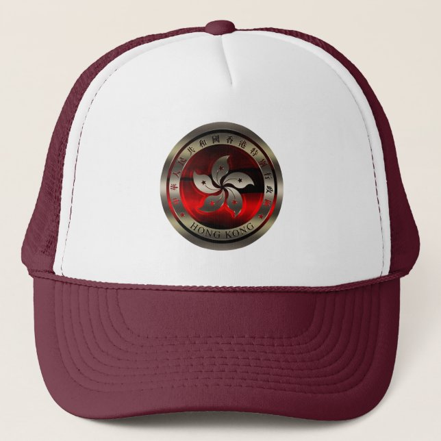 Hong Kong Ruby Seal on Mahogany Print Trucker Hat (Front)