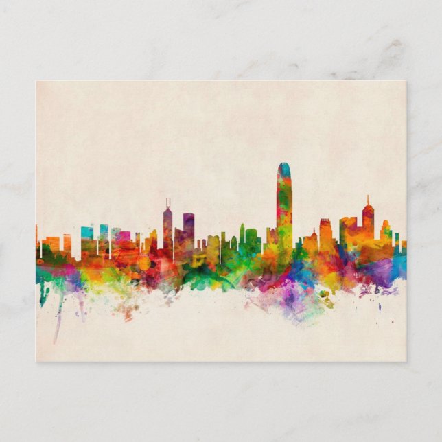 Hong Kong Skyline Cityscape Postcard (Front)